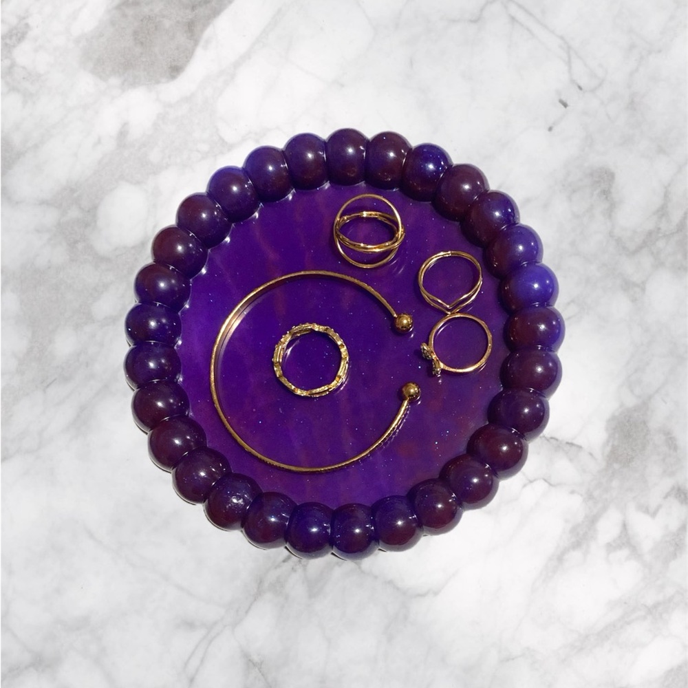 New purple violet plum layered handmade trinket tray dish holder 💜 SALE